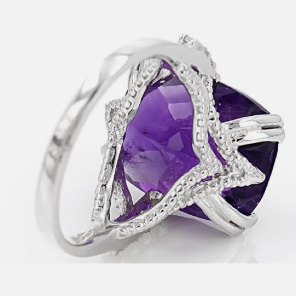 8.5 ctw purple amethyst Rhodium over sterling silver - Picture 5 of 9